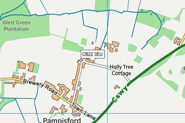 CB22 3EU map - OS VectorMap District (Ordnance Survey)