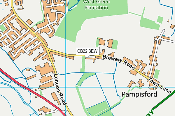 CB22 3EW map - OS VectorMap District (Ordnance Survey)