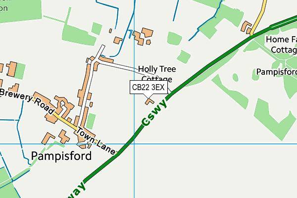 CB22 3EX map - OS VectorMap District (Ordnance Survey)