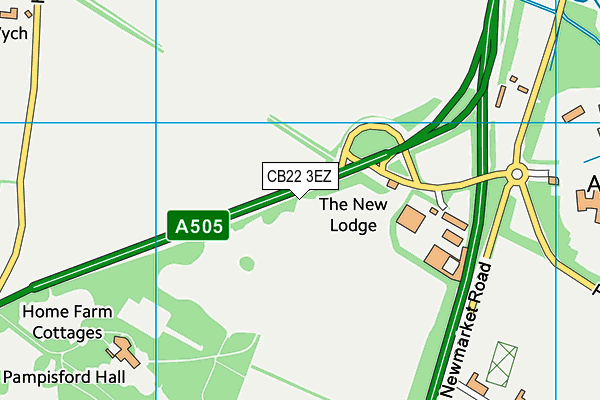 CB22 3EZ map - OS VectorMap District (Ordnance Survey)