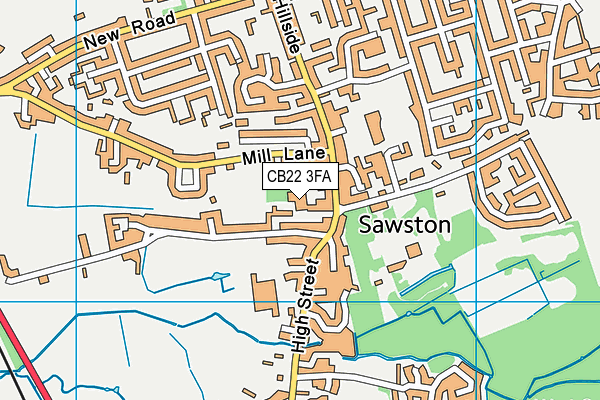 CB22 3FA map - OS VectorMap District (Ordnance Survey)