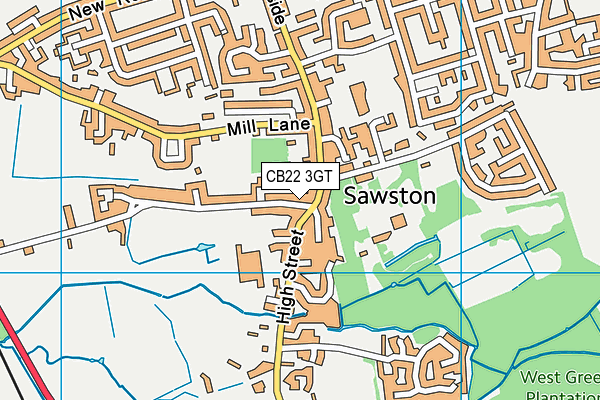 CB22 3GT map - OS VectorMap District (Ordnance Survey)