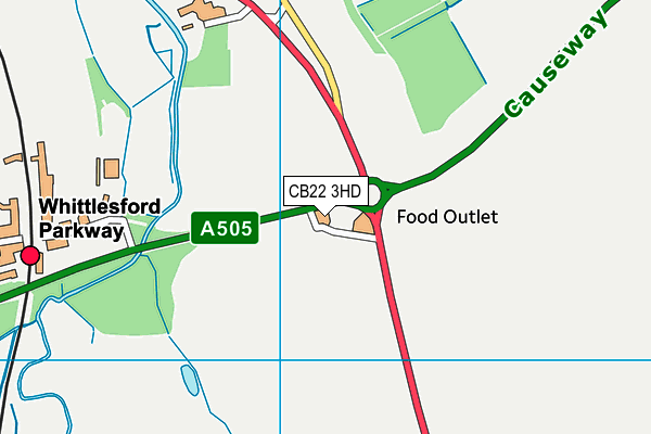 CB22 3HD map - OS VectorMap District (Ordnance Survey)