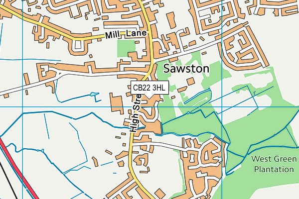 CB22 3HL map - OS VectorMap District (Ordnance Survey)