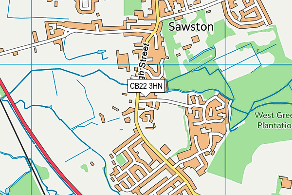 CB22 3HN map - OS VectorMap District (Ordnance Survey)