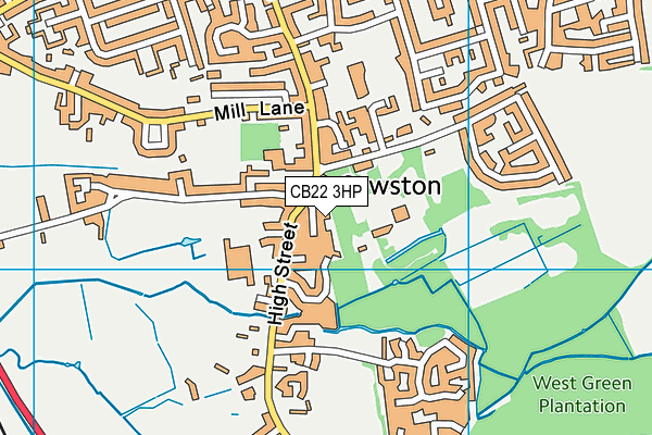 CB22 3HP map - OS VectorMap District (Ordnance Survey)