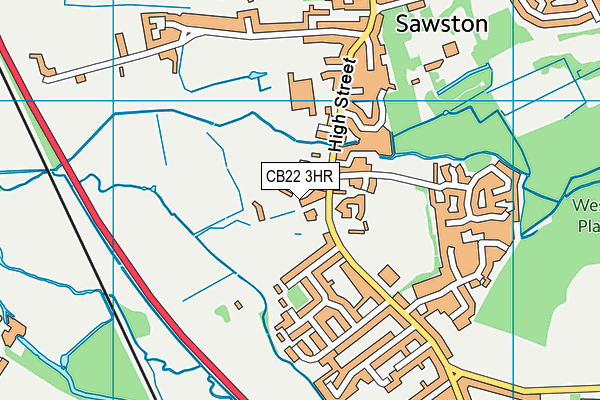 CB22 3HR map - OS VectorMap District (Ordnance Survey)