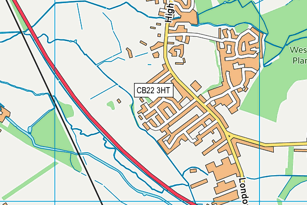 CB22 3HT map - OS VectorMap District (Ordnance Survey)