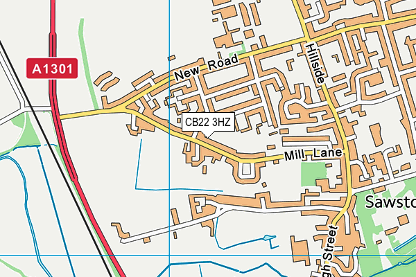 CB22 3HZ map - OS VectorMap District (Ordnance Survey)