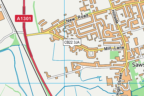 CB22 3JA map - OS VectorMap District (Ordnance Survey)