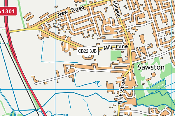 CB22 3JB map - OS VectorMap District (Ordnance Survey)
