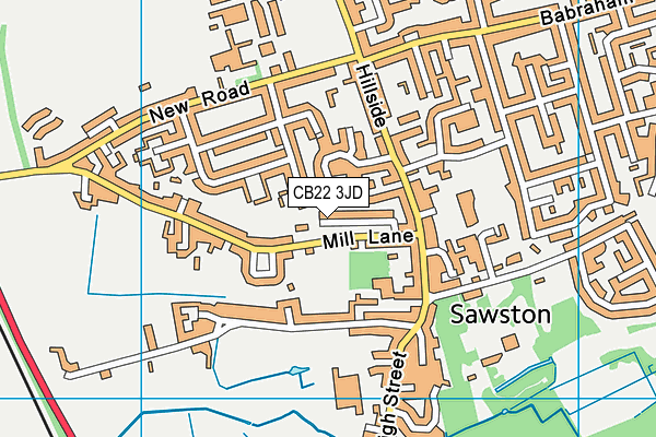 CB22 3JD map - OS VectorMap District (Ordnance Survey)