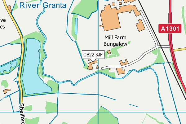 CB22 3JF map - OS VectorMap District (Ordnance Survey)