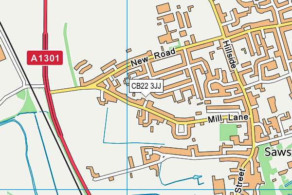 CB22 3JJ map - OS VectorMap District (Ordnance Survey)