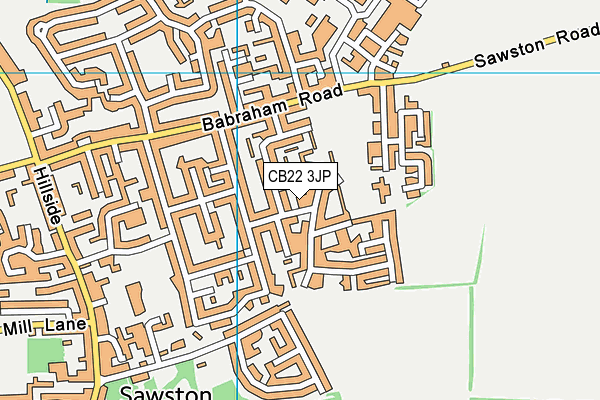 CB22 3JP map - OS VectorMap District (Ordnance Survey)