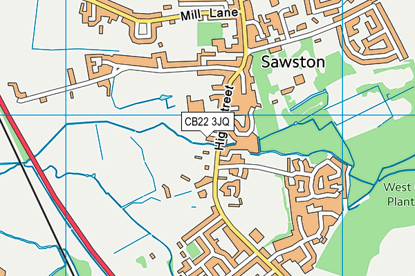 CB22 3JQ map - OS VectorMap District (Ordnance Survey)