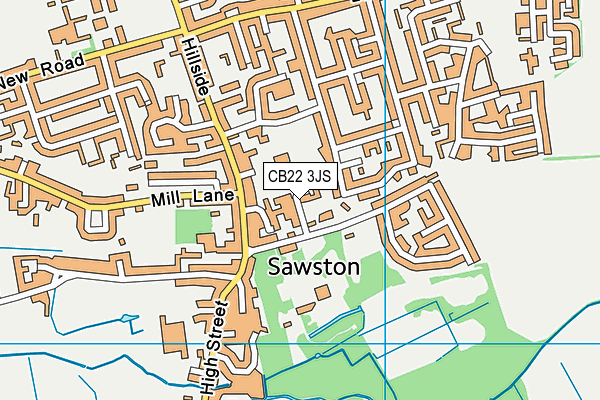 CB22 3JS map - OS VectorMap District (Ordnance Survey)