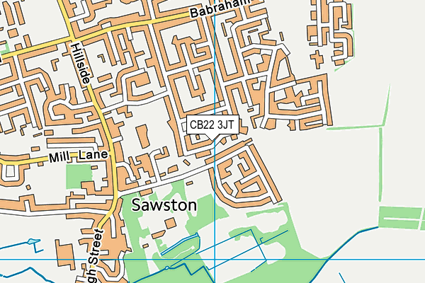 CB22 3JT map - OS VectorMap District (Ordnance Survey)