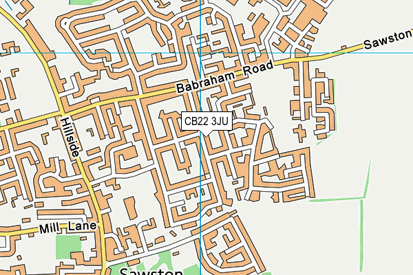 CB22 3JU map - OS VectorMap District (Ordnance Survey)