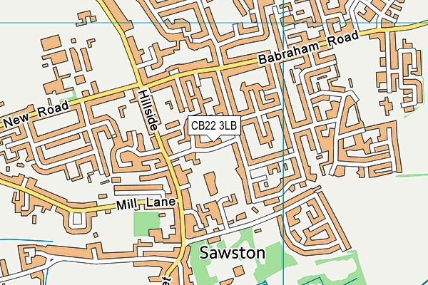 CB22 3LB map - OS VectorMap District (Ordnance Survey)