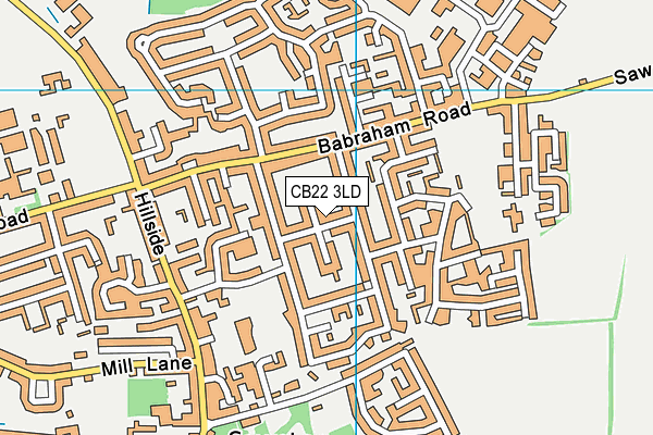 CB22 3LD map - OS VectorMap District (Ordnance Survey)