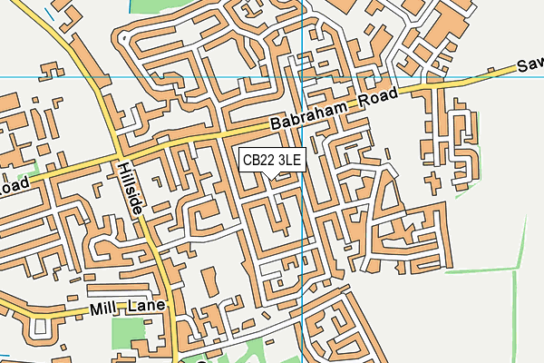 CB22 3LE map - OS VectorMap District (Ordnance Survey)