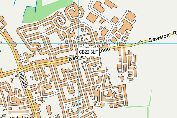 CB22 3LF map - OS VectorMap District (Ordnance Survey)