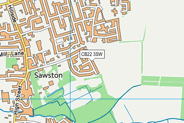 CB22 3SW map - OS VectorMap District (Ordnance Survey)