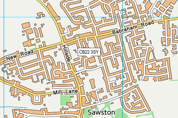 CB22 3SY map - OS VectorMap District (Ordnance Survey)