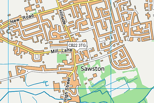 CB22 3TG map - OS VectorMap District (Ordnance Survey)