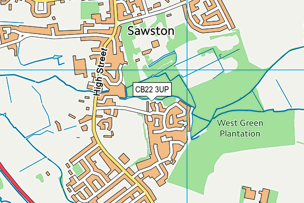 CB22 3UP map - OS VectorMap District (Ordnance Survey)