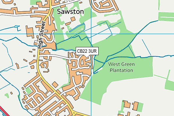 CB22 3UR map - OS VectorMap District (Ordnance Survey)