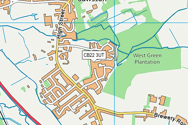 CB22 3UT map - OS VectorMap District (Ordnance Survey)