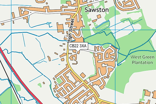 CB22 3XA map - OS VectorMap District (Ordnance Survey)