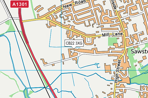 CB22 3XG map - OS VectorMap District (Ordnance Survey)