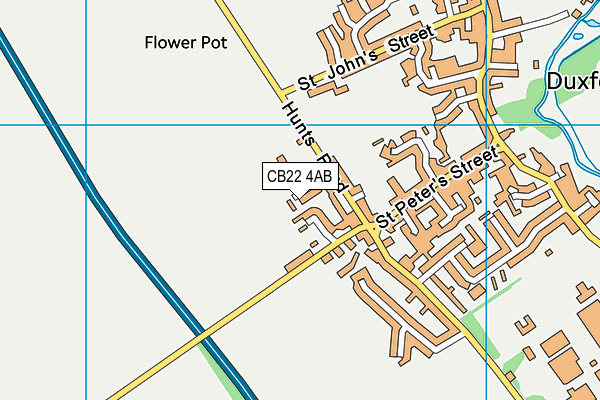 CB22 4AB map - OS VectorMap District (Ordnance Survey)