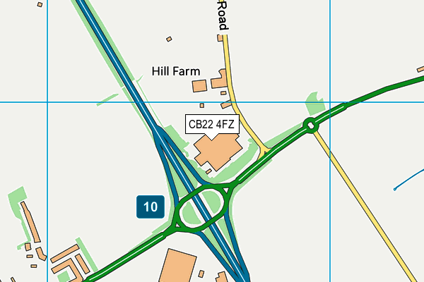 CB22 4FZ map - OS VectorMap District (Ordnance Survey)