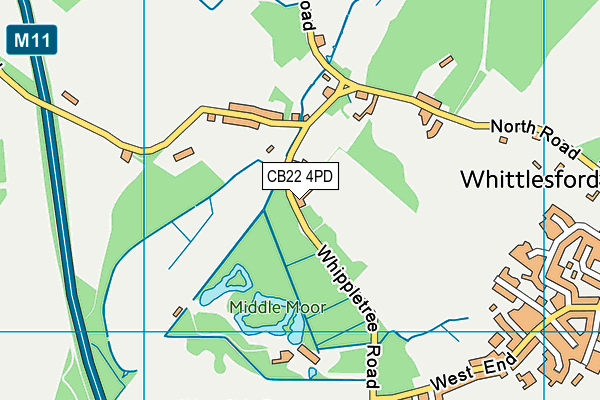 CB22 4PD map - OS VectorMap District (Ordnance Survey)