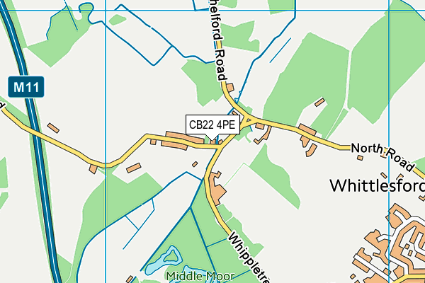 CB22 4PE map - OS VectorMap District (Ordnance Survey)