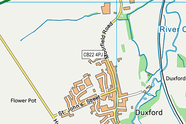 CB22 4PJ map - OS VectorMap District (Ordnance Survey)