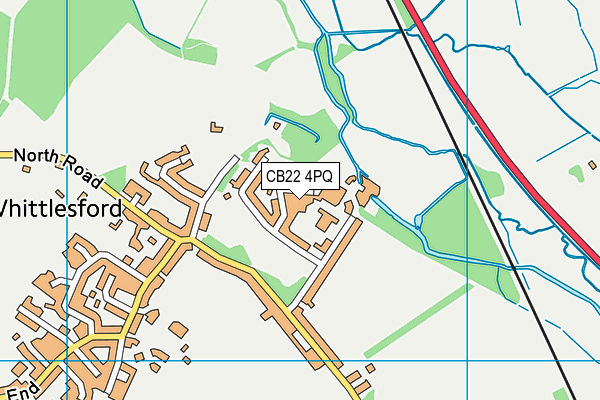 CB22 4PQ map - OS VectorMap District (Ordnance Survey)