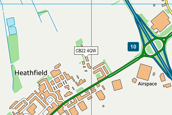 CB22 4QW map - OS VectorMap District (Ordnance Survey)