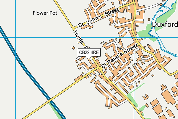 CB22 4RE map - OS VectorMap District (Ordnance Survey)