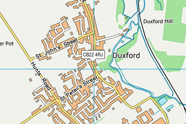 CB22 4RJ map - OS VectorMap District (Ordnance Survey)