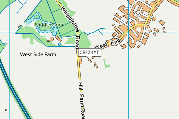 CB22 4YT map - OS VectorMap District (Ordnance Survey)