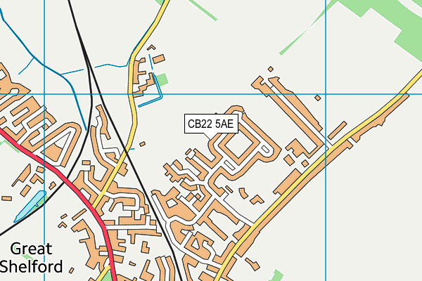 CB22 5AE map - OS VectorMap District (Ordnance Survey)