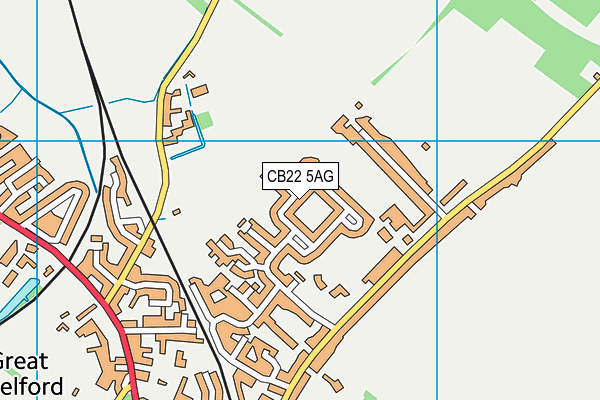 CB22 5AG map - OS VectorMap District (Ordnance Survey)