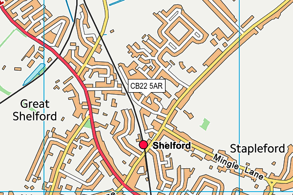 CB22 5AR map - OS VectorMap District (Ordnance Survey)