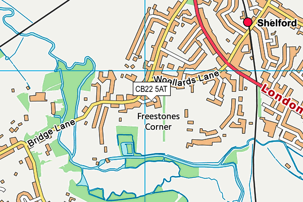 CB22 5AT map - OS VectorMap District (Ordnance Survey)