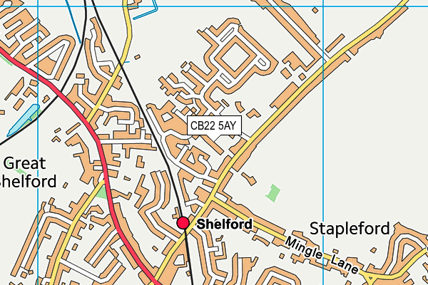 CB22 5AY map - OS VectorMap District (Ordnance Survey)